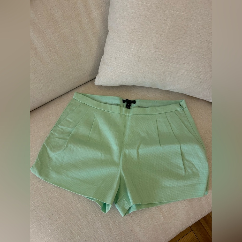 J. Crew Mint Green Pleated Shorts